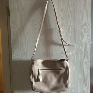 kate spade Cream Crossbody Bag with Front Zip Tassel